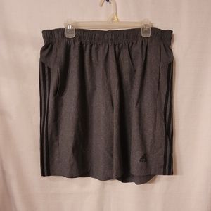 Adidas Charcoal Grey and Black Drawstring Waist Shorts